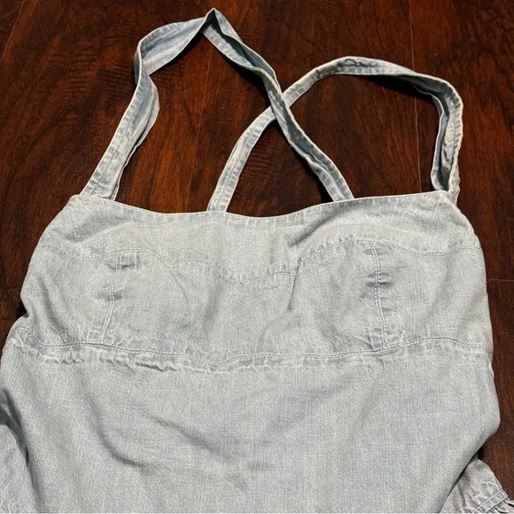 FREE PEOPLE Laurel Denim Mini Dress Light Wash XL nwt - Picture 6 of 16